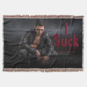 SlipperyJoe's Halloween pale vampiric figure fangs Throw Blanket
