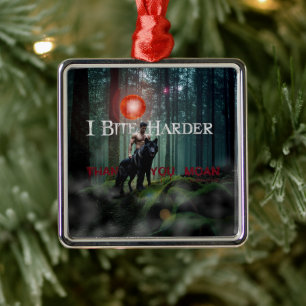 SlipperyJoe's Halloween shirtless muscular man bit Metal Ornament