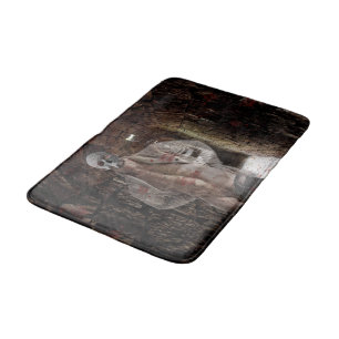 SlipperyJoe's Halloween transparent ghost-like man Bath Mat