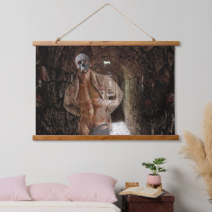 SlipperyJoe's Halloween transparent ghost-like man Hanging Tapestry