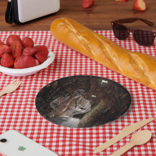 SlipperyJoe's Halloween transparent ghost-like man Paper Plate