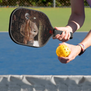 SlipperyJoe's Halloween transparent ghost-like man Pickleball Paddle