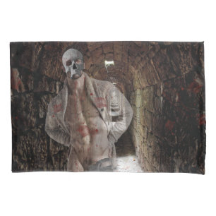 SlipperyJoe's Halloween transparent ghost-like man Pillowcase