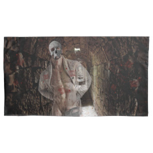 SlipperyJoe's Halloween transparent ghost-like man Pillowcase