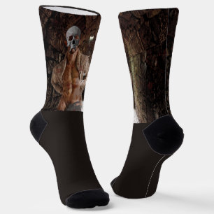 SlipperyJoe's Halloween transparent ghost-like man Socks