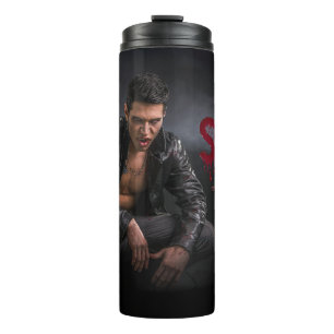 SlipperyJoe's Halloween vampire fangs suck Dracula Thermal Tumbler