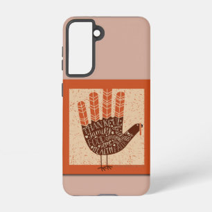 SlipperyJoe's hand words thankful family friends f Samsung Galaxy Case