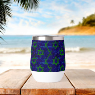 SlipperyJoe's Hanukkah green rows Stars of David c