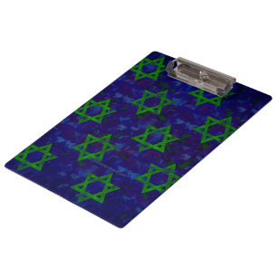 SlipperyJoe's Hanukkah green rows Stars of David c Clipboard