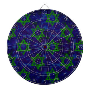 SlipperyJoe's Hanukkah green rows Stars of David c Dartboard