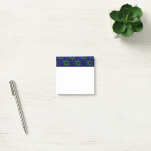SlipperyJoe's Hanukkah green rows Stars of David c Post-it Notes