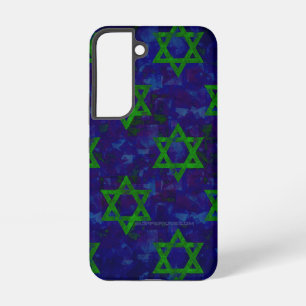 SlipperyJoe's Hanukkah green rows Stars of David c Samsung Galaxy Case