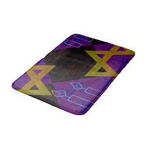 SlipperyJoe's Hanukkah-themed image golden yellow  Bath Mat