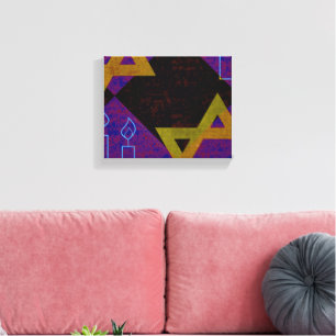 SlipperyJoe's Hanukkah-themed image golden yellow Canvas Print