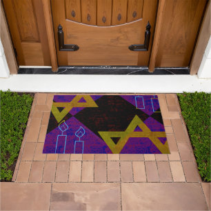 SlipperyJoe's Hanukkah-themed image golden yellow  Doormat