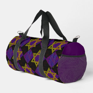 SlipperyJoe's Hanukkah-themed image golden yellow Duffle Bag