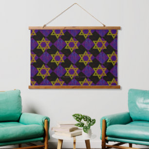 SlipperyJoe's Hanukkah-themed image golden yellow  Hanging Tapestry