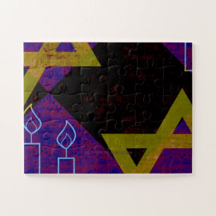 SlipperyJoe's Hanukkah-themed image golden yellow  Jigsaw Puzzle