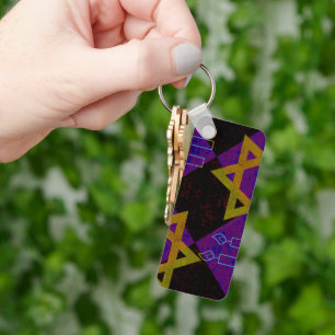 SlipperyJoe's Hanukkah-themed image golden yellow  Key Ring