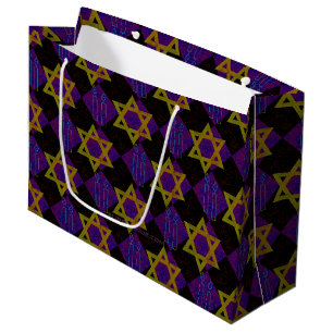 SlipperyJoe's Hanukkah-themed image golden yellow Large Gift Bag