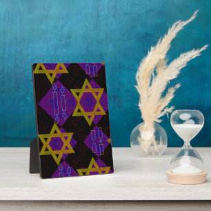 SlipperyJoe's Hanukkah-themed image golden yellow  Plaque