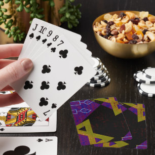 SlipperyJoe's Hanukkah-themed image golden yellow Playing Cards