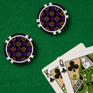 SlipperyJoe's Hanukkah-themed image golden yellow Poker Chips