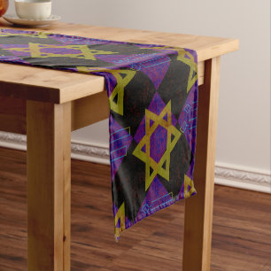 SlipperyJoe's Hanukkah-themed image golden yellow  Short Table Runner