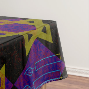 SlipperyJoe's Hanukkah-themed image golden yellow  Tablecloth
