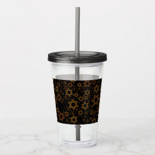 SlipperyJoe's Hanukkah-themed Star David artistic  Acrylic Tumbler