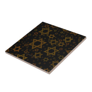 SlipperyJoe's Hanukkah-themed Star David artistic Ceramic Tile