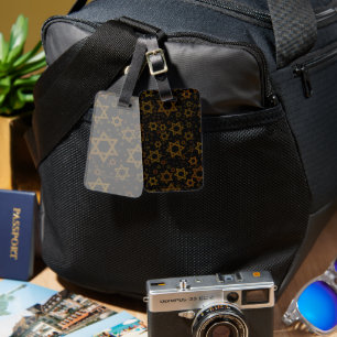 SlipperyJoe's Hanukkah-themed Star David artistic  Luggage Tag