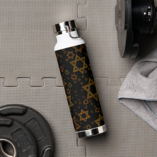 SlipperyJoe's Hanukkah-themed Star David artistic  Water Bottle