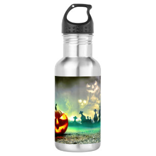 SlipperyJoe's Happy Halloween cemetery graveyard c 532 Ml Water Bottle