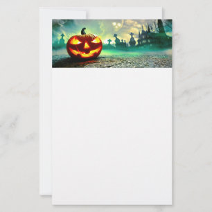 SlipperyJoe's Happy Halloween cemetery graveyard c Stationery