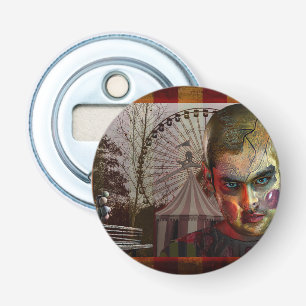 SlipperyJoe's Happy Halloween creepy doll face bal Bottle Opener