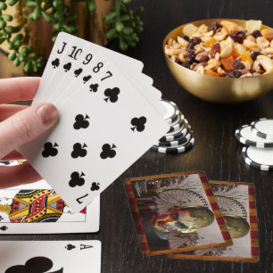 SlipperyJoe's Happy Halloween creepy doll face bal Playing Cards
