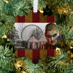 SlipperyJoe's Happy Halloween creepy man doll face Tree Decoration Card