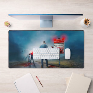 SlipperyJoe's Happy Halloween dead zombies scary b Desk Mat