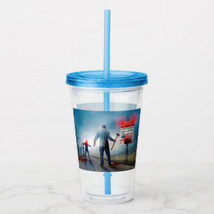 SlipperyJoe's happy Halloween glowing eyes zombies Acrylic Tumbler