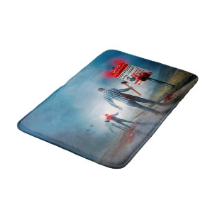 SlipperyJoe's happy Halloween glowing eyes zombies Bath Mat