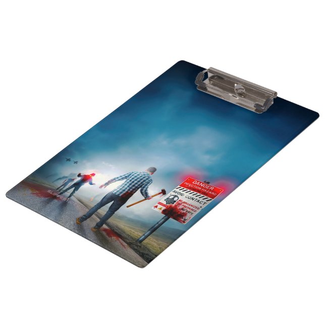 SlipperyJoe's happy Halloween glowing eyes zombies Clipboard (Angled)