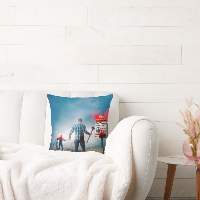 SlipperyJoe's happy Halloween glowing eyes zombies Cushion (Couch)