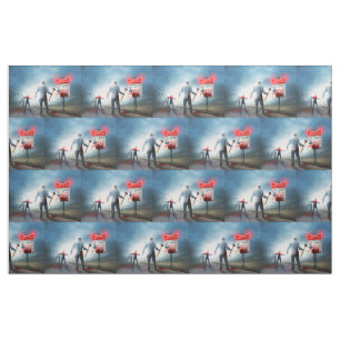 SlipperyJoe's happy Halloween glowing eyes zombies Fabric