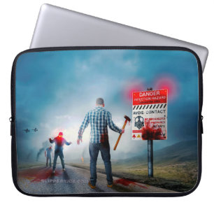 SlipperyJoe's happy Halloween glowing eyes zombies Laptop Sleeve