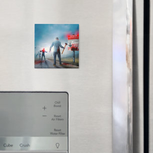 SlipperyJoe's happy Halloween glowing eyes zombies Magnet