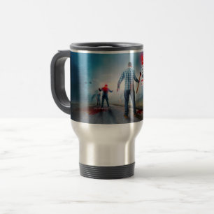 SlipperyJoe's happy Halloween glowing eyes zombies Travel Mug