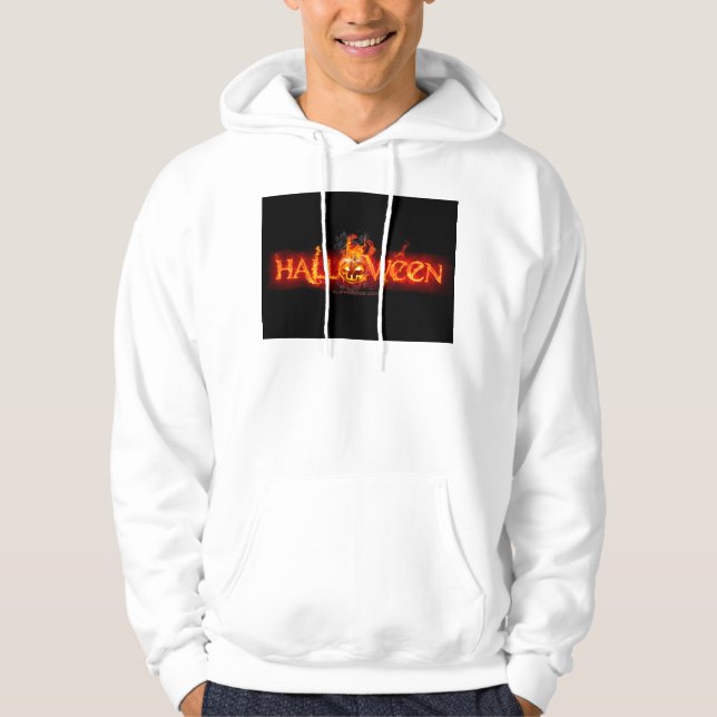 SlipperyJoe's Happy Halloween pumpkin glowing eyes Hoodie (Front)