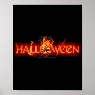 SlipperyJoe's Happy Halloween pumpkin LGBTQIA fire Poster