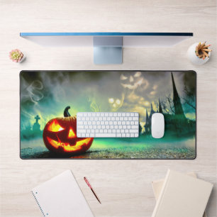 SlipperyJoe's Happy Halloween pumpkin LGBTQIA scar Desk Mat